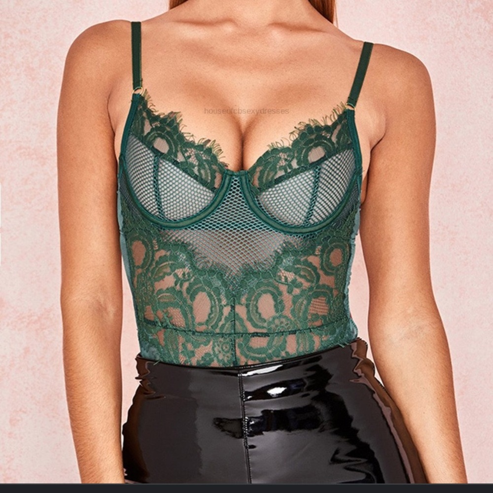 House of CB Green Lace Bodysuit